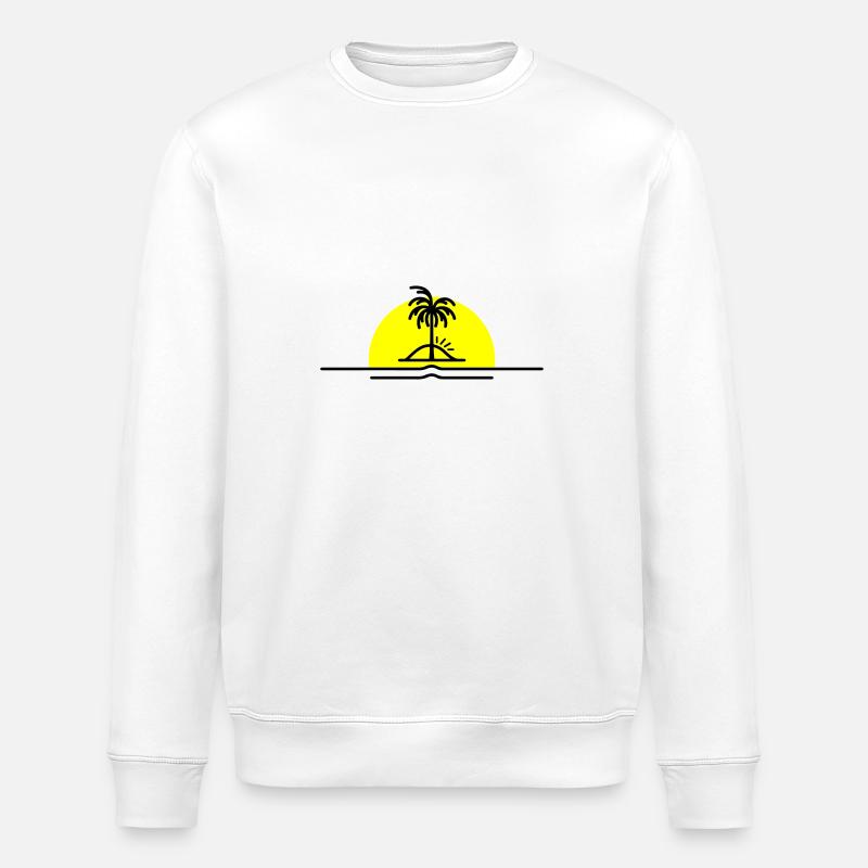 Palmiers Symbole Plage Île - Sweat bio ROLLER Stanley/Stella Unisexe - blanc