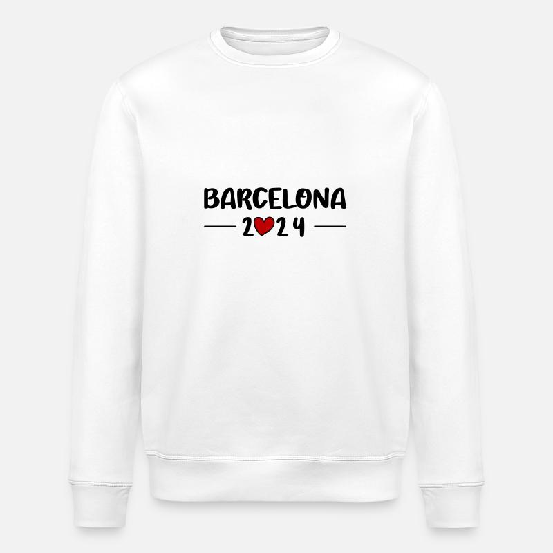 Barcelone 2024 Heart Trip - Sweat bio ROLLER Stanley/Stella Unisexe - blanc