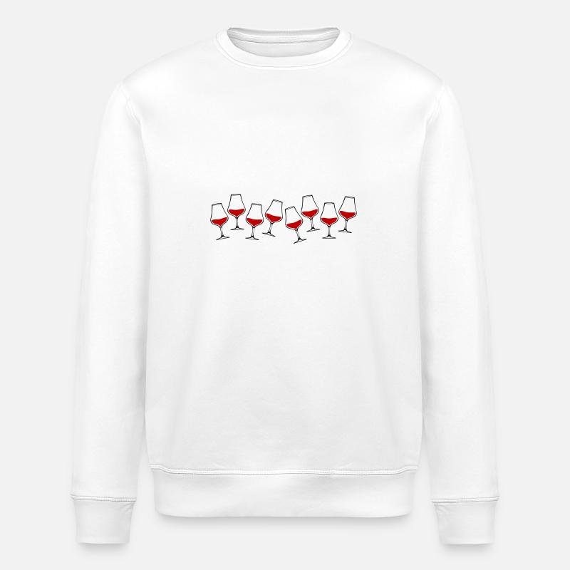 Wein Symbol Glas - Stanley/Stella Unisex Bio-Sweatshirt ROLLER - Weiß