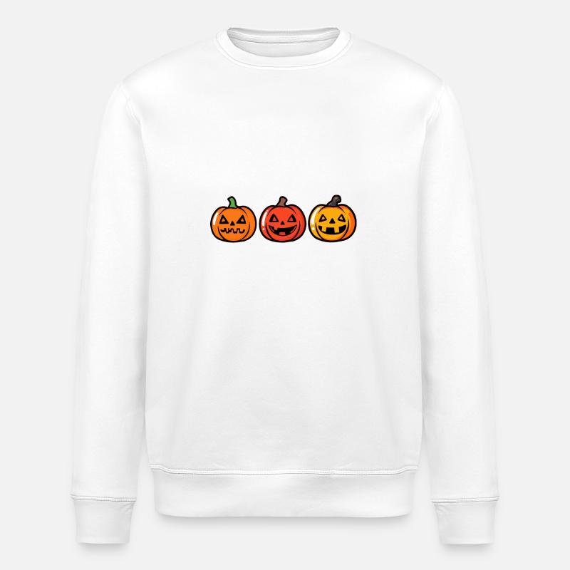 Citrouille Halloween Mignon - Sweat bio ROLLER Stanley/Stella Unisexe - blanc