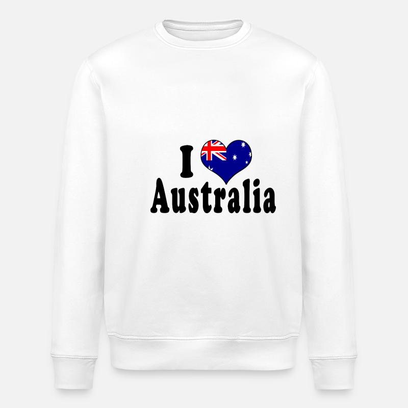 I Love Australia - Stanley/Stella Unisex Bio-Sweatshirt ROLLER - Weiß