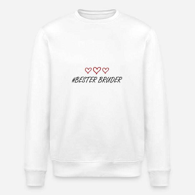 Bester Bruder Herz Liebe - Stanley/Stella Unisex Bio-Sweatshirt ROLLER - Weiß