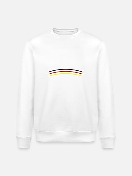 Germany flag line - Stanley/Stella ROLLER Unisex Organic Sweatshirt - white