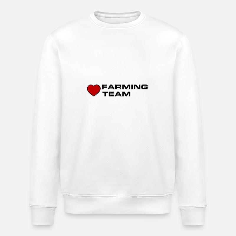 Farming Team Heart - Stanley/Stella ROLLER Unisex Organic Sweatshirt - white