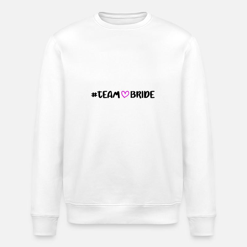 Team Bride Herz - Stanley/Stella Unisex Bio-Sweatshirt ROLLER - Weiß