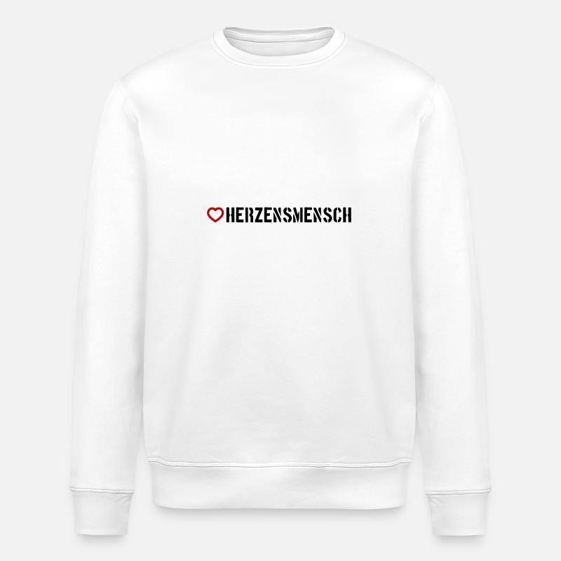 Herzensmensch Herz - Stanley/Stella Unisex Bio-Sweatshirt ROLLER - Weiß