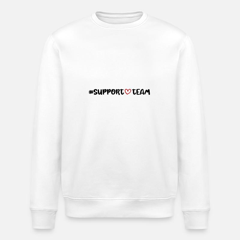 Support team heart - Stanley/Stella ROLLER Unisex Organic Sweatshirt - white