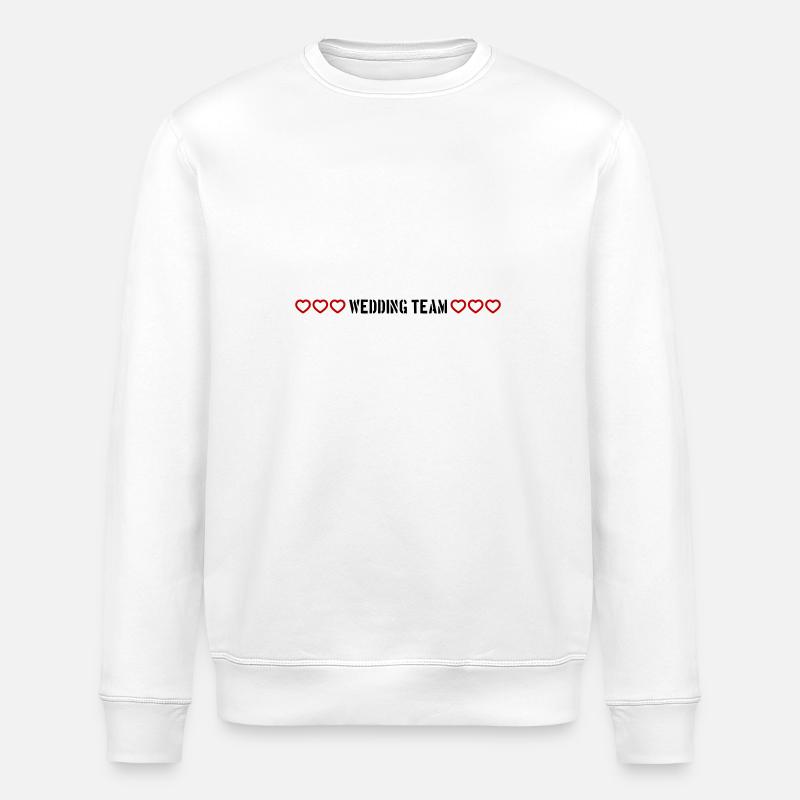 Wedding Team Hearts - Stanley/Stella ROLLER Unisex Organic Sweatshirt - white