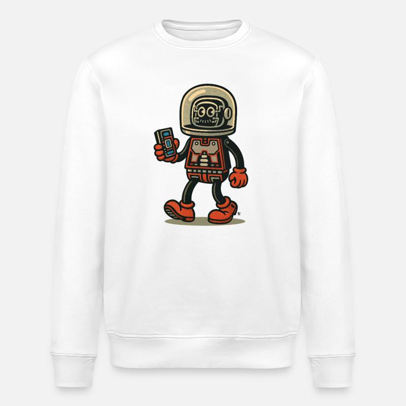 Spionage-Roboter - Stanley/Stella Unisex Bio-Sweatshirt ROLLER - Weiß