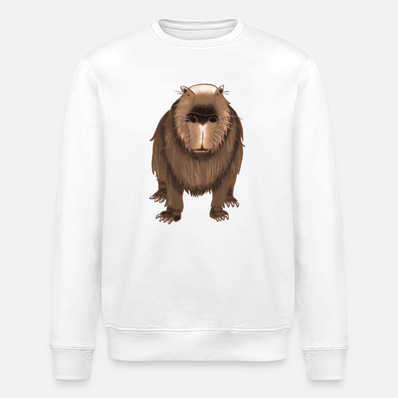 Lustige Capybara - Stanley/Stella Unisex Bio-Sweatshirt ROLLER - Weiß