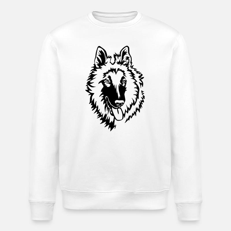 Tervueren head - Stanley/Stella ROLLER Unisex Organic Sweatshirt - white
