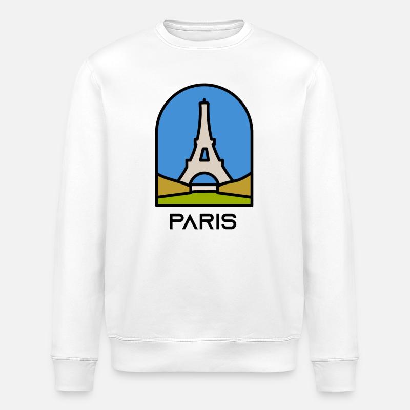 Paris - Stanley/Stella ROLLER Unisex Organic Sweatshirt - white