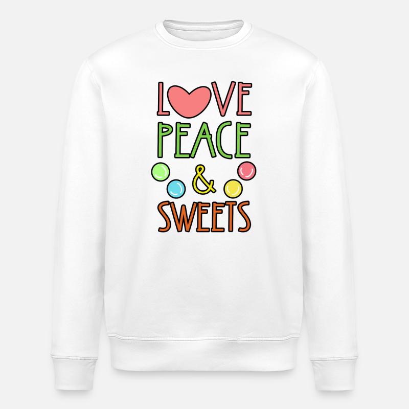 Sweets Statement Dessert Sugar Candy - Stanley/Stella ROLLER Unisex Organic Sweatshirt - white