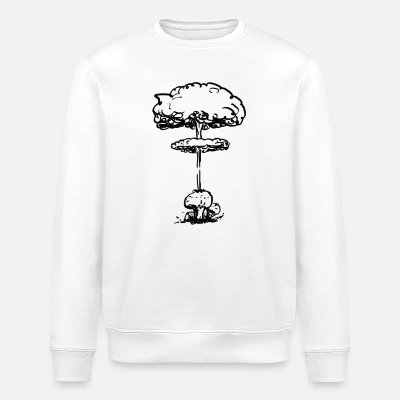 Champignon pollinique nucléaire (noir) - Sweat bio ROLLER Stanley/Stella Unisexe - blanc