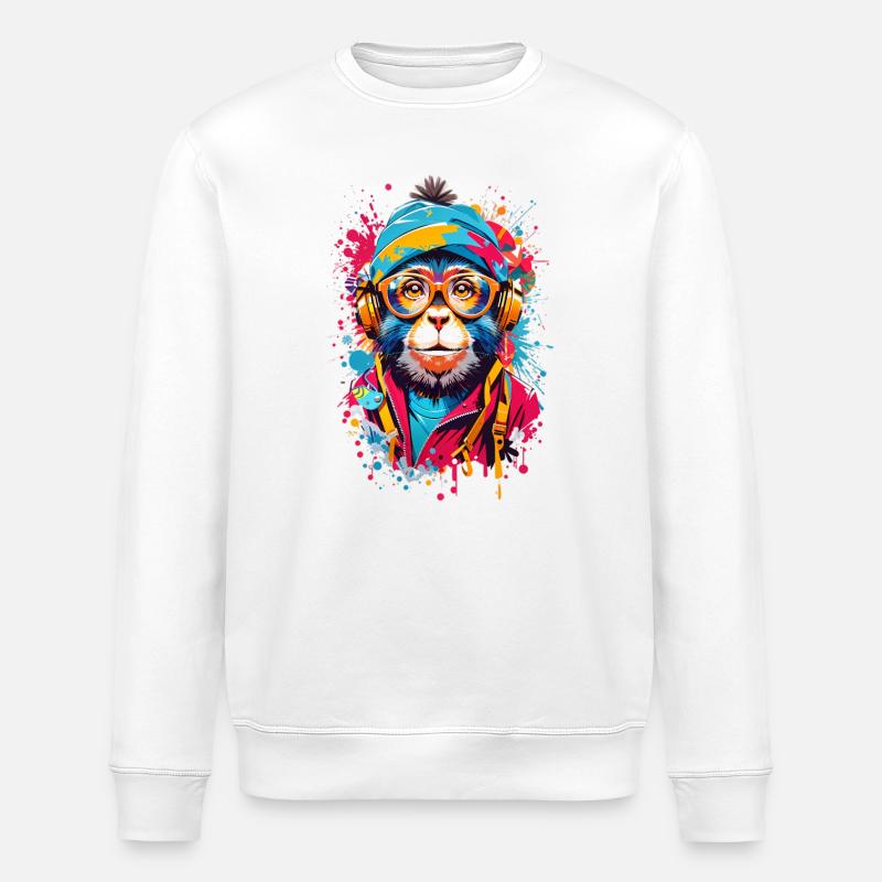 Singe cool - Sweat bio ROLLER Stanley/Stella Unisexe - blanc