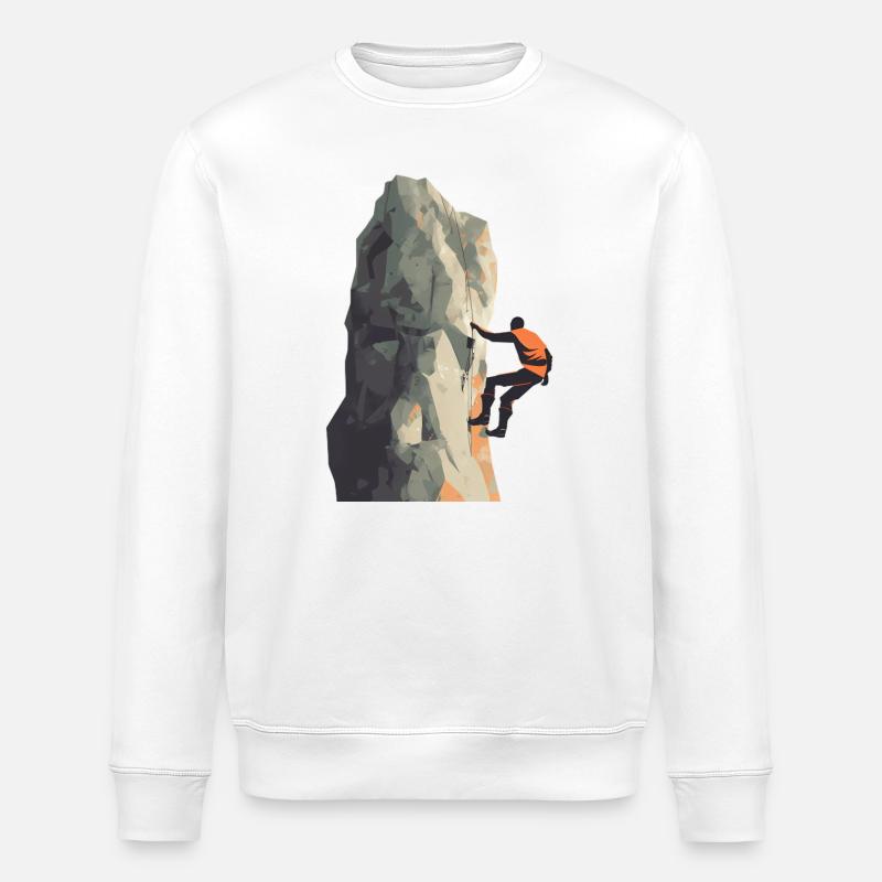 Grimpeur sur la paroi rocheuse - Sweat bio ROLLER Stanley/Stella Unisexe - blanc