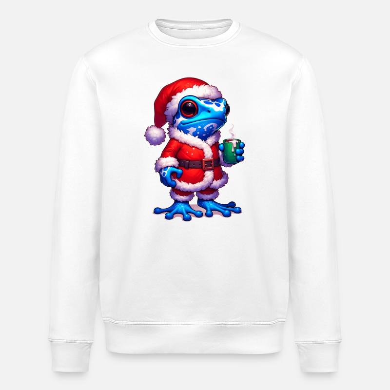 Pfeilgiftfrosch Frosch Weihnachtsmann - Stanley/Stella Unisex Bio-Sweatshirt ROLLER - Weiß