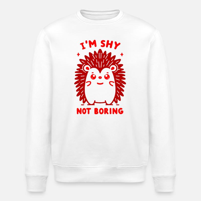 Schüchterner roter Igel - Stanley/Stella Unisex Bio-Sweatshirt ROLLER - Weiß