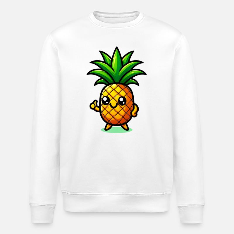 Pineapple - Stanley/Stella ROLLER Unisex Organic Sweatshirt - white