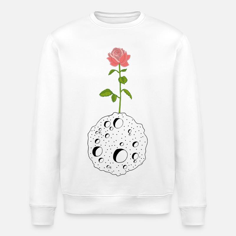 Die Blume und der schwarze Planet - Stanley/Stella Unisex Bio-Sweatshirt ROLLER - Weiß