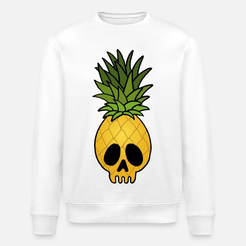 Ananas-Schädel - Stanley/Stella Unisex Bio-Sweatshirt ROLLER - Weiß