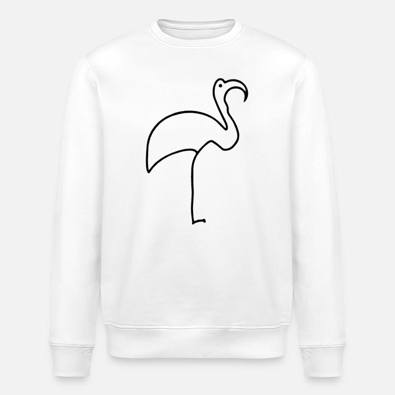 Flamingo - Stanley/Stella ROLLER Unisex Organic Sweatshirt - white