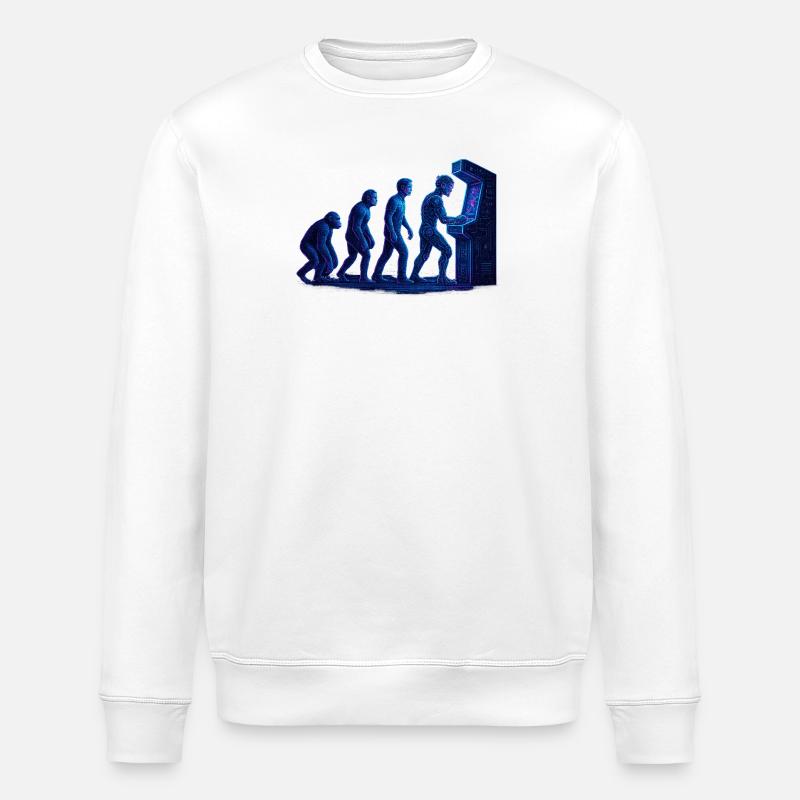 Arcade Human Evolution - Stanley/Stella ROLLER Unisex Organic Sweatshirt - white