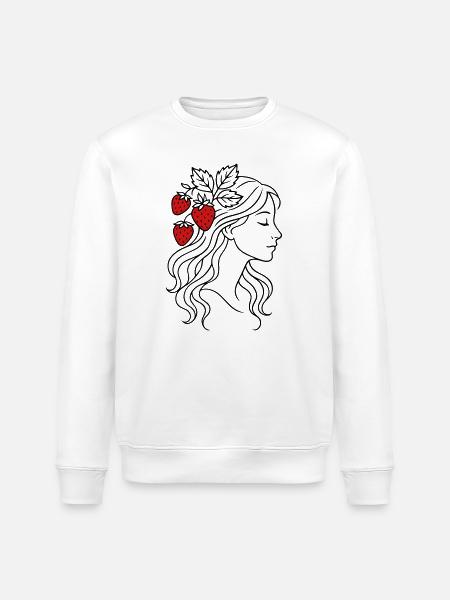 Frau mit Erdbeeren Erdbeermädchen - Stanley/Stella Unisex Bio-Sweatshirt ROLLER - Weiß