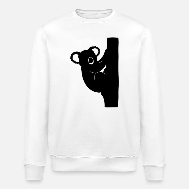 Koala Silhouette Climber - Stanley/Stella ROLLER Unisex Organic Sweatshirt - white