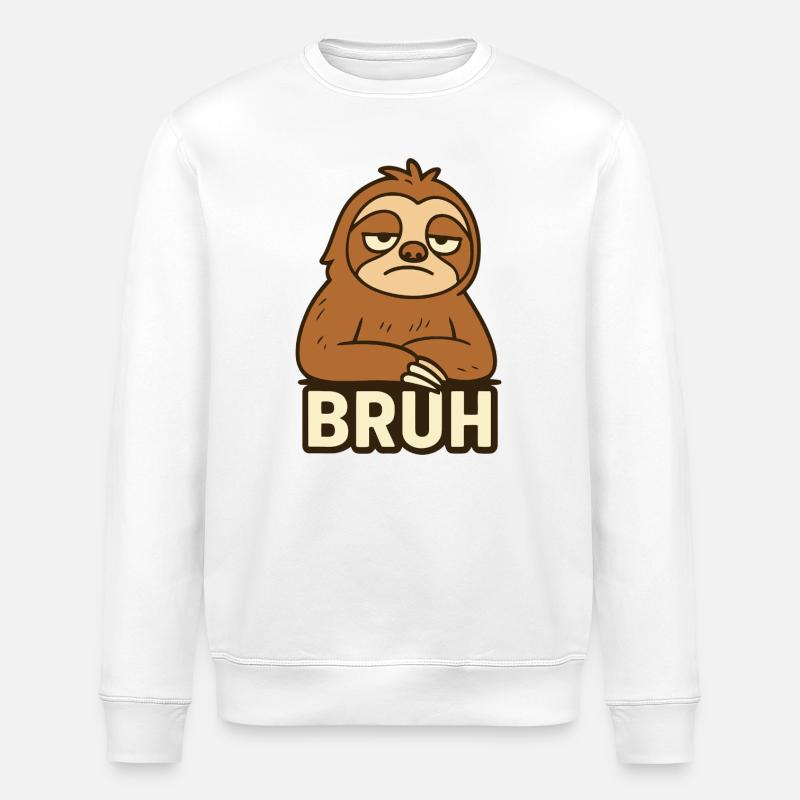 Conception de t-shirt décontracté Sloth Expression - Sweat bio ROLLER Stanley/Stella Unisexe - blanc