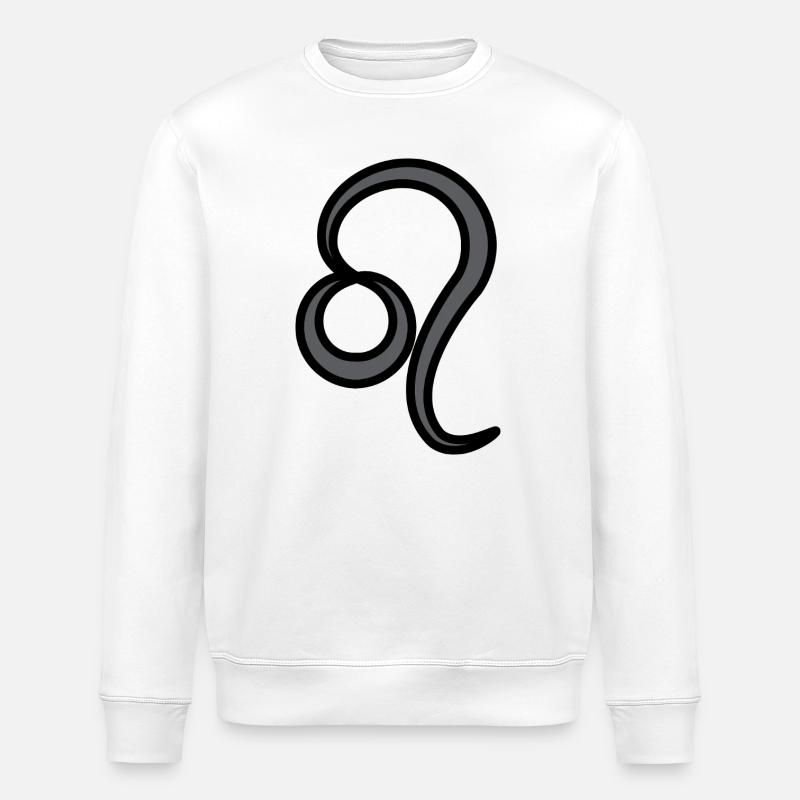 Löwe Sternzeichen Symbol Schwarz & Grau - Stanley/Stella Unisex Bio-Sweatshirt ROLLER - Weiß