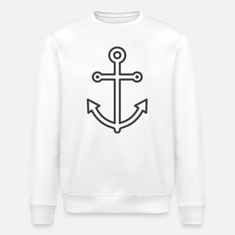 Nautische Ankerlinie Kunst Design - Stanley/Stella Unisex Bio-Sweatshirt ROLLER - Weiß