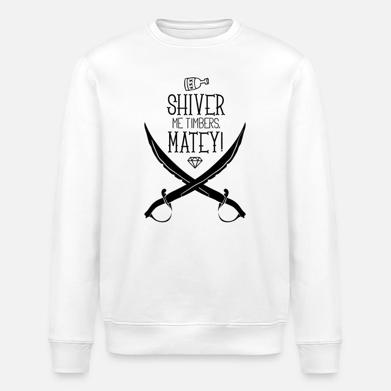 Illustration Featuring Pirate-Themed Design Swords - Stanley/Stella ROLLER Unisex Organic Sweatshirt - white