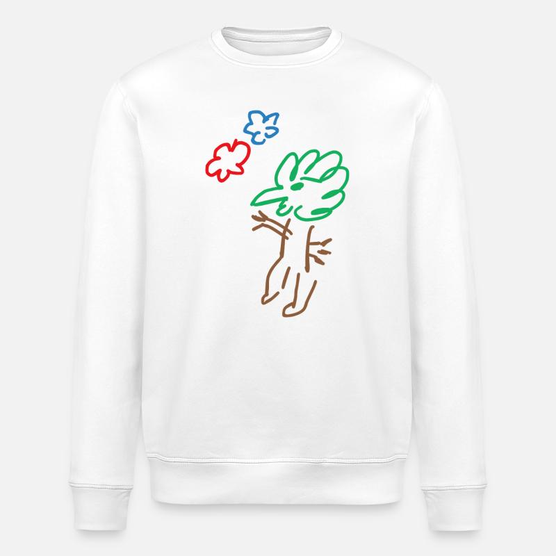 Oiseau - Oiseau - Arbre - Arbre - Nature - Abstrait - Sweat bio ROLLER Stanley/Stella Unisexe - blanc