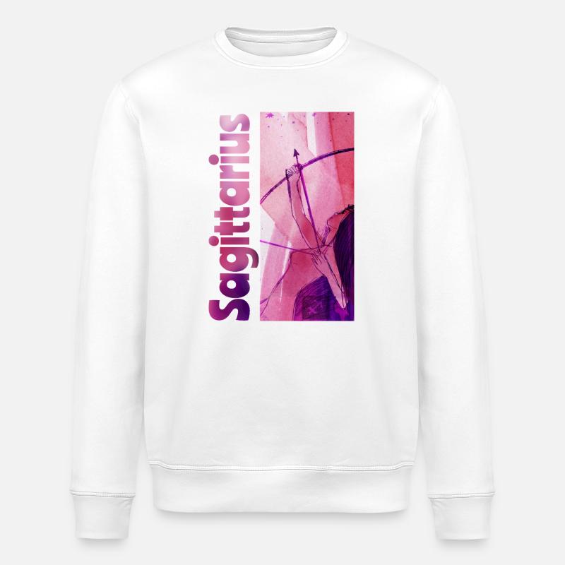 Sternzeichen Schütze Aquarell - Stanley/Stella Unisex Bio-Sweatshirt ROLLER - Weiß