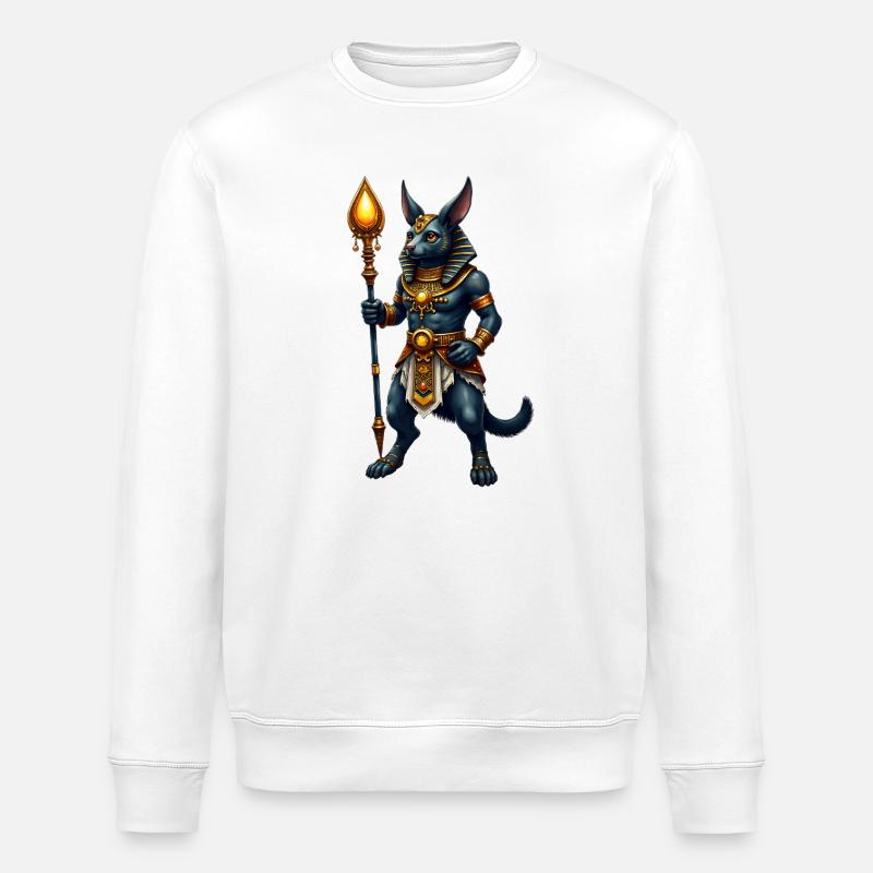 Dioscat Anubis aus Epic Fantasy - Stanley/Stella Unisex Bio-Sweatshirt ROLLER - Weiß
