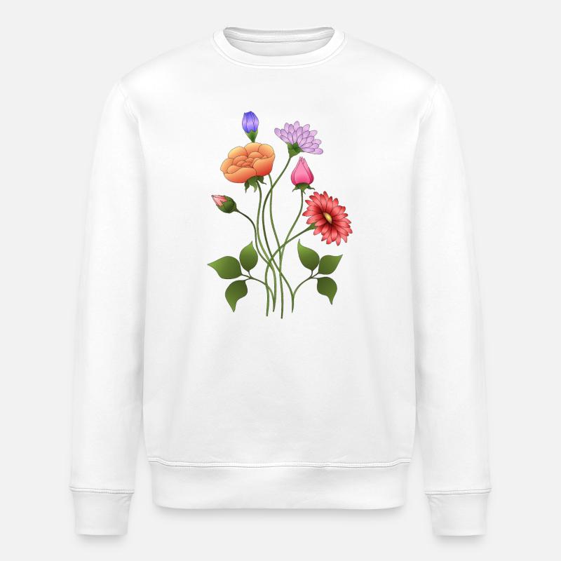 Blumen - Stanley/Stella Unisex Bio-Sweatshirt ROLLER - Weiß
