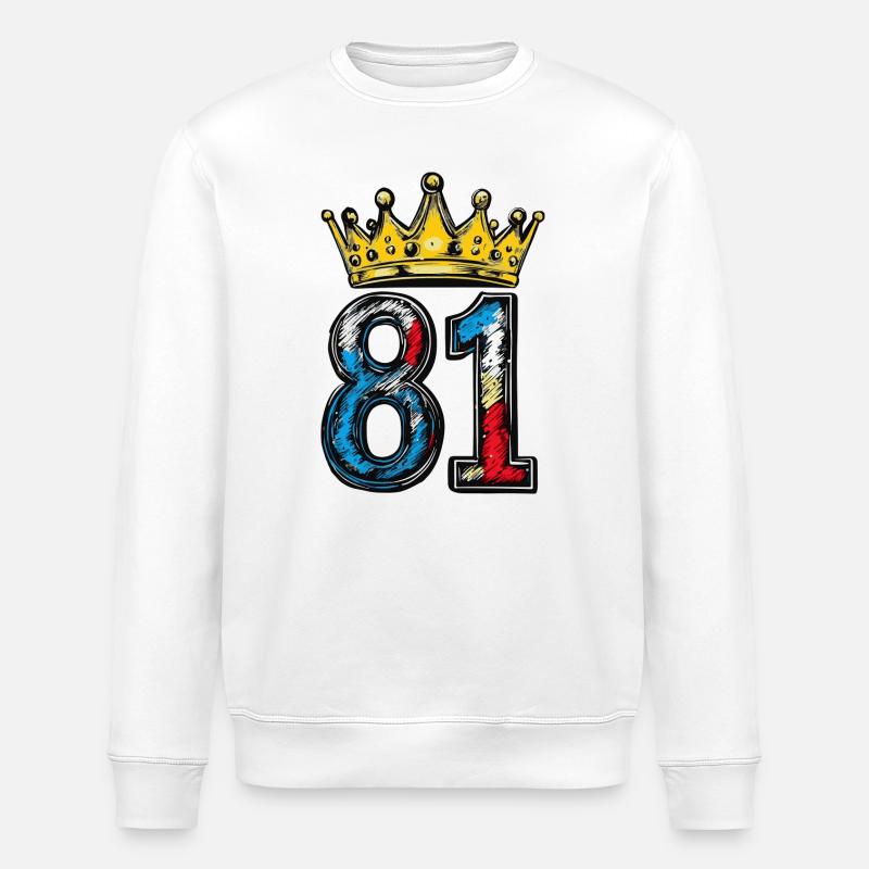 81 Number Krone - Stanley/Stella ROLLER Unisex Organic Sweatshirt - white
