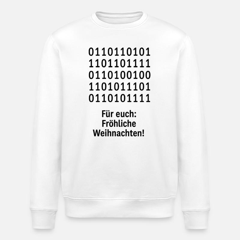 Christmas Code Binary Pattern - Stanley/Stella ROLLER Unisex Organic Sweatshirt - white