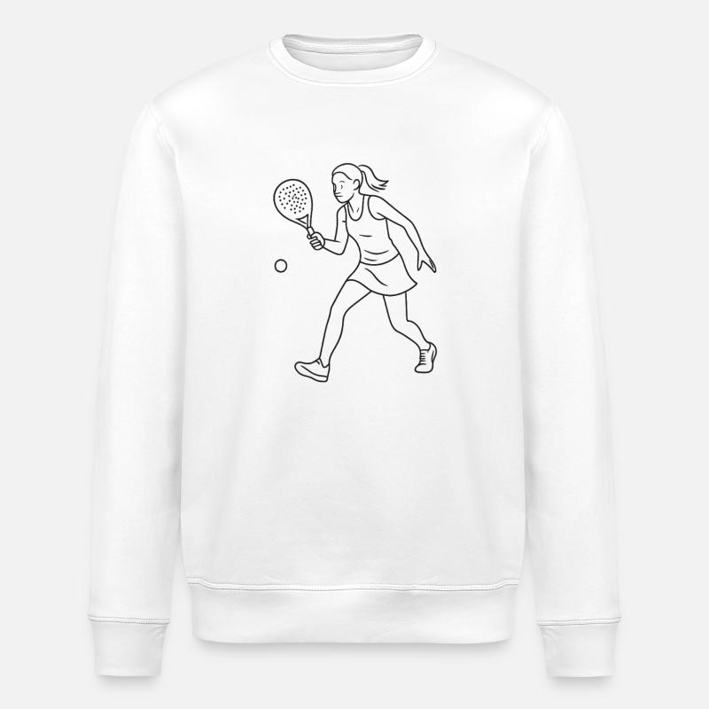 Lines padel player in motion - Stanley/Stella ROLLER Unisex Organic Sweatshirt - white