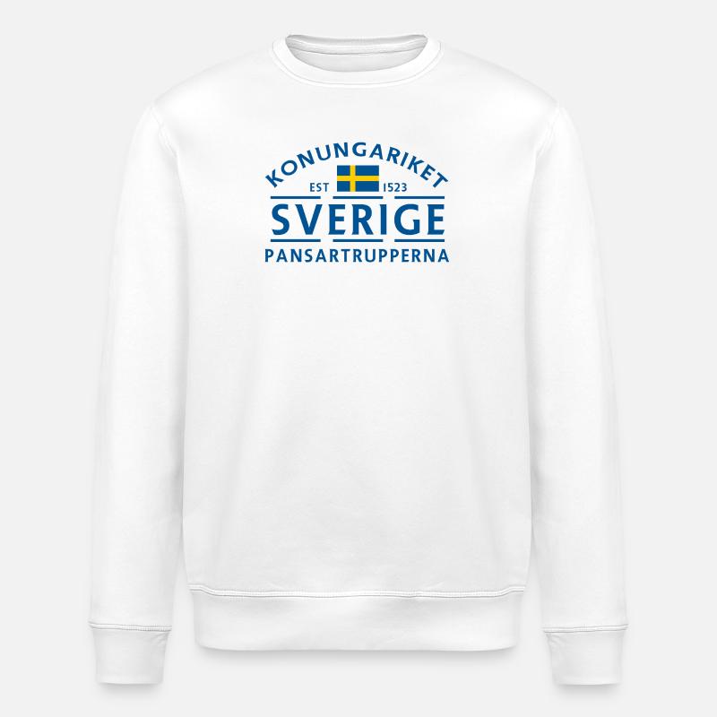 Schweden Panzertruppen Emblem - Stanley/Stella Unisex Bio-Sweatshirt ROLLER - Weiß