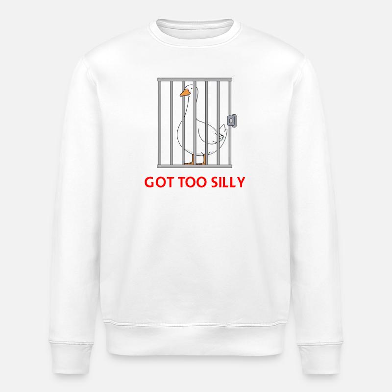 Goose – Wurde zu albern - Stanley/Stella Unisex Bio-Sweatshirt ROLLER - Weiß
