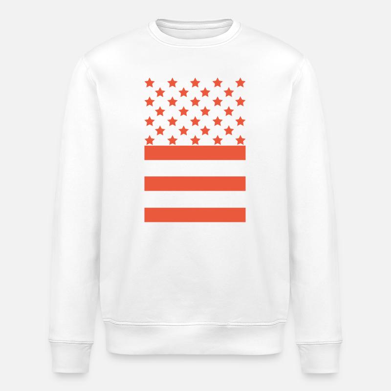 Star Stripe Graphic Pattern - Stanley/Stella ROLLER Unisex Organic Sweatshirt - white