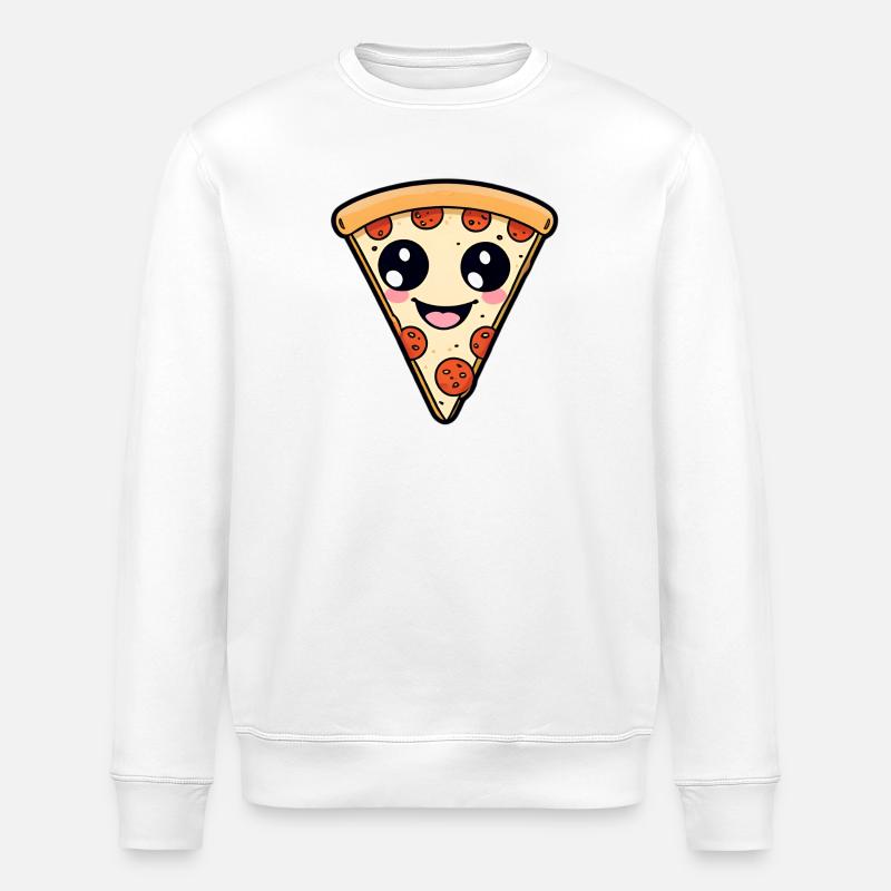 Tranche de pizza kawaïenne - Sweat bio ROLLER Stanley/Stella Unisexe - blanc