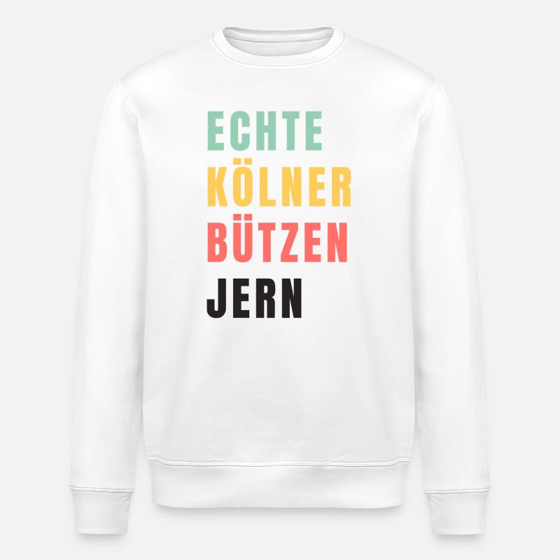 Echte Kölner bützen jern Karneval - Stanley/Stella Unisex Bio-Sweatshirt ROLLER - Weiß