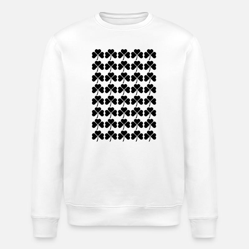 Irish Clover pattern design - Stanley/Stella ROLLER Unisex Organic Sweatshirt - white