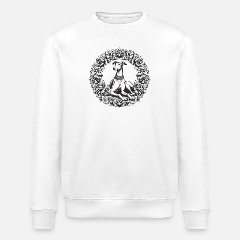 Silhouette de lévrier orné - Sweat bio ROLLER Stanley/Stella Unisexe - blanc