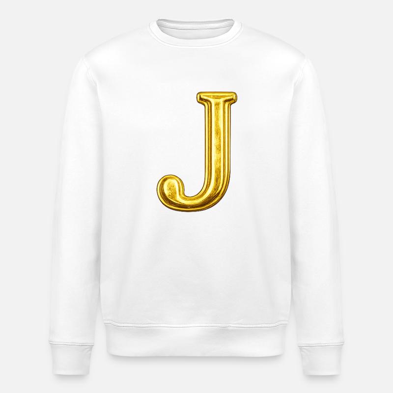 Lettre J d’Or - Sweat bio ROLLER Stanley/Stella Unisexe - blanc