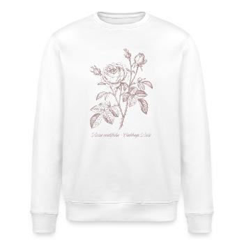 Vintage Rose - Soft Botanical Illustration - Stanley/Stella ROLLER Unisex Organic Sweatshirt - white - Front - Nik (191cm)
