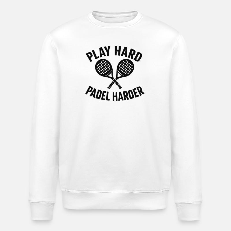 Joue dur au padel plus fort - Sweat bio ROLLER Stanley/Stella Unisexe - blanc